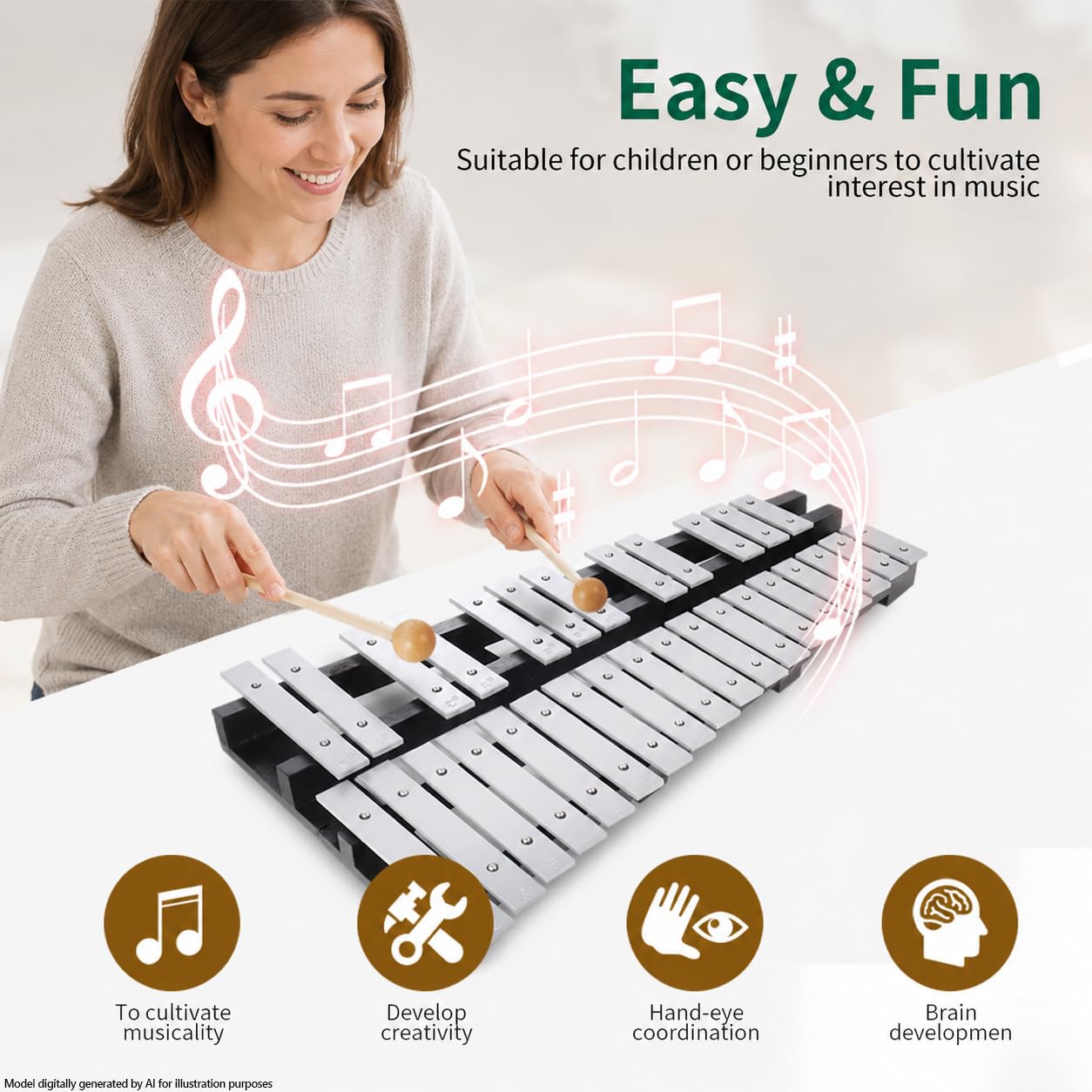 Amazon | Heuyrao 30 ノート 折りたたみ式 グロッケンシュピール 木琴